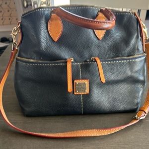 Dooney & Bourke navy pebble leather satchel